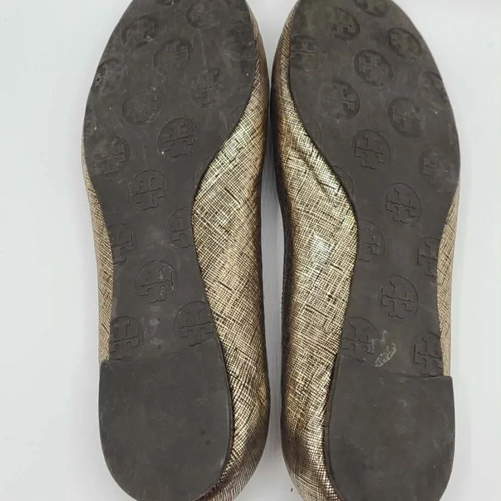 Tory Burch Reva Rare Metallic Ballet Flats size 7 1/2
